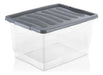 Set of 2 Transparent Plastic Organizers with Lid 12 Liters Deco 3