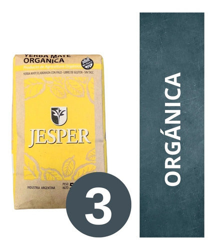 Yerba Mate Jesper Orgánica Pack 3 X 500 Gr - Sin Tacc 0