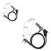 Set of 2 Baofeng Hands-free Earpiece Accessories for Handy Radio with Clear Silicone Air Tube PTT Microphone Lapel Clip 0
