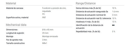 Balluff Sensor Inductivo M8 Pnp Na Conect M8 Basic BES060N 3