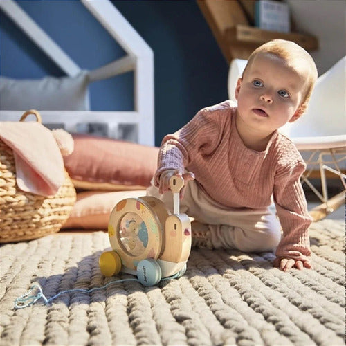 Caracol De Puxar E Passear - Brinquedo De Madeira - Janod 2