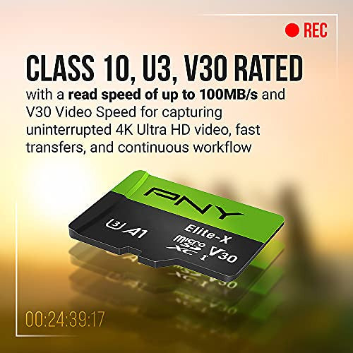 PNY 64GB Elite-X Class 10 U3 V30 SDXC Flash Memory Card 2