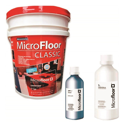 Microfloor Combo Microcemento Microfloor 17kg + Hid Laca 1l + Color 0.5l 0