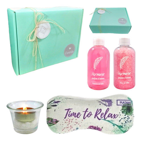 Rose Aroma Gift Box for Corporate Gifting - Relaxation Kit Set N43 - Gift Aroma Caja Regalo Empresarial Rosas Kit Relax Set N43