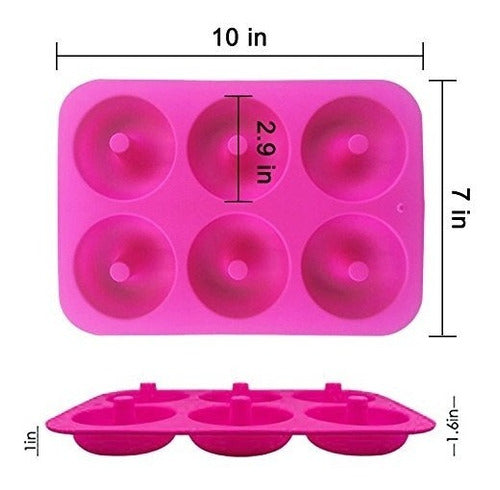 Donut Pan, Paquete De 3 Moldes De Silicona Para Donut, 6 Cav 3