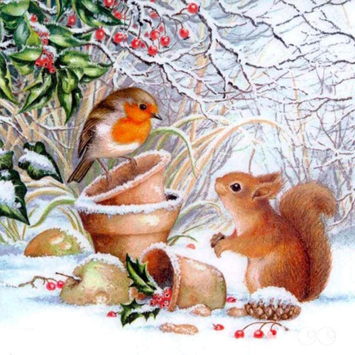 LVIITIS 5D Diamond Painting Kit Squirrel and Bird 0