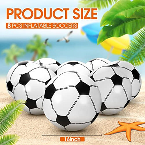 Hydren 8 Pieces Inflatable Beach Ball 16 Inch 3