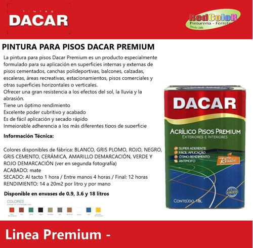 Pintura Para Pisos Dacar Premium Latex Acrílico 3,6l 1