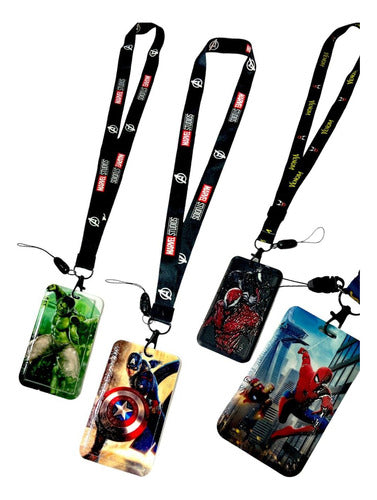 Avengers Spiderman Hulk Batman Sube Card Holder Keychain 18