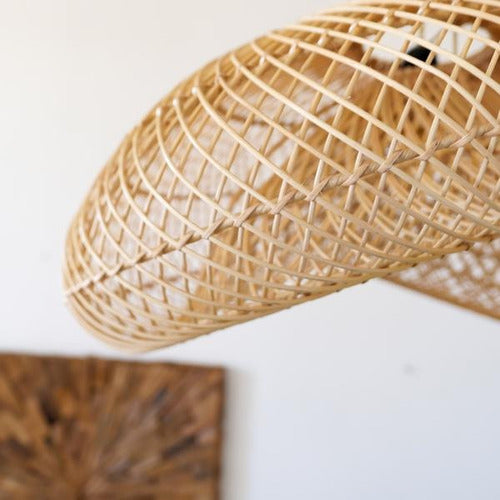 SIO Rattan Lamp Shade Natural Fibers Boho Wicker Design 2