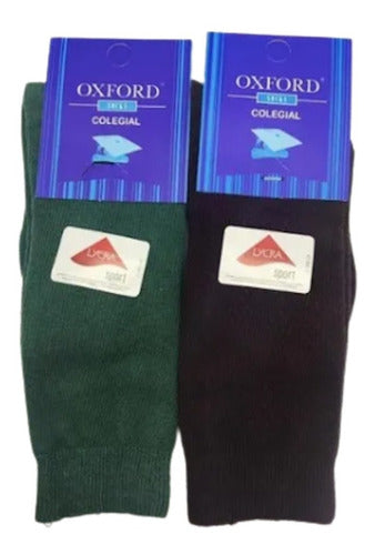 Wholesale Pack of 6 Oxford 3/4 School Knee-High Socks T2 25 to 30 0
