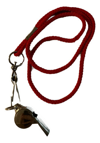 NQ Chrome Lifeguard Whistle with Neck Cord 1