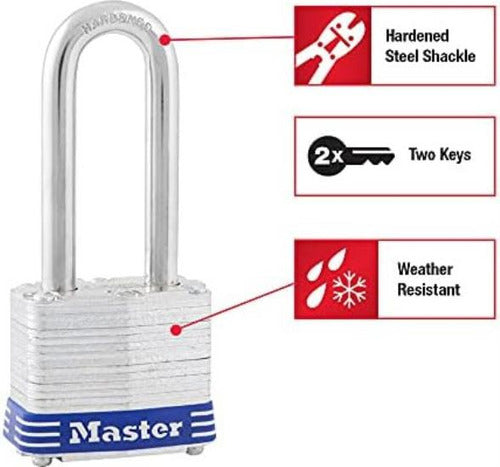 Master Lock 3DLH Keyed Padlock for Outdoors - 2 Inch Silver 1