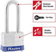 Master Lock 3DLH Keyed Padlock for Outdoors - 2 Inch Silver 1