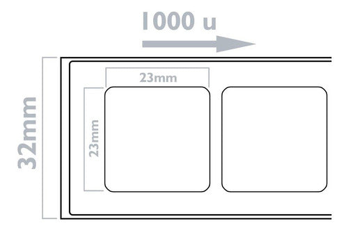 MR 20 Rolls DK 1221 23x23 Mm 1000 Self-Adhesive Labels QL DK 3