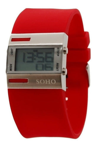 Digital Watch with Light Stopwatch Rubber Strap Soho CH2734L Installment 20