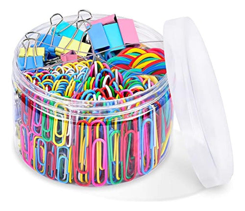 Sopito Binder Clips Paper Clips, 300pcs Colored Office Clips 0