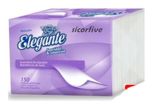 Disposable Tissues X 20 Packs of 150 Units Each Elegante 0