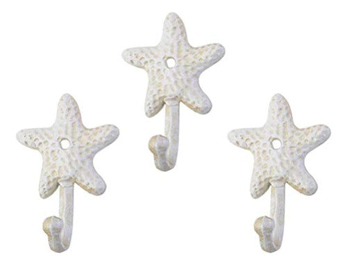 TOPBATHY Decorative Wall Hooks - 3 Piece Starfish Design 2