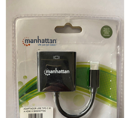 Adaptador Usb C Macho A Hdmi Hembra 4 K Manhattan 0