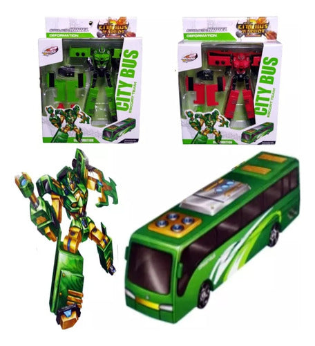 Robot Transformer Colectivo Autobus Figura Muñeco Convertibl 0