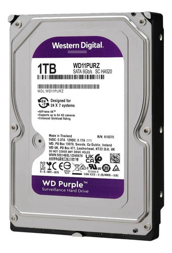 Western Digital WD Purple 1TB Surveillance Hard Drive - 5400 RPM 1