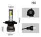 C6 Mini Kit of 2 Cree LED Lamps H4 / 9004 Hb1 / 9007 Hb5 3