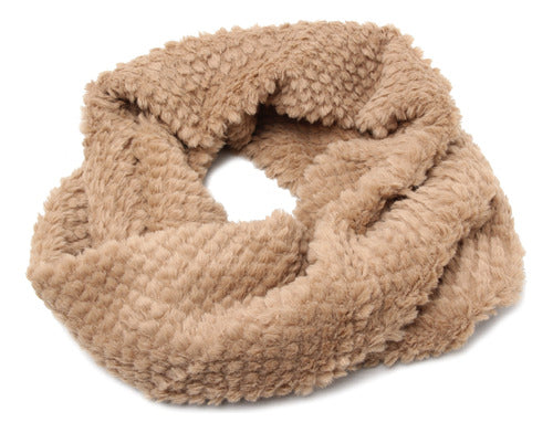 Plush Sheepskin Woolen Scarf Neck Warmer Women's Imported 0