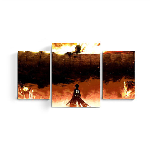 TICTIMEDECO Shingeki No Kyojin Attack On Titan Eren Jaeger Anime Triptych Artwork 0