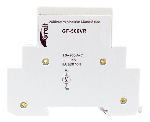 Gralf Modular Single-Phase Voltmeter 80V-500V Riel-Din Digital 2