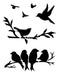 Stencil Aves En Ramas X 2 Unidades. 13 Cms 0