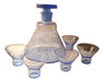 Generic Antique Carved Celestial Liquor Decanter Set with 5 Matching Cups! New 0