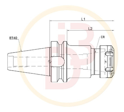 Cono Porta Pinza Boquilla Collet Bt40 Er 16 Largo 100 1