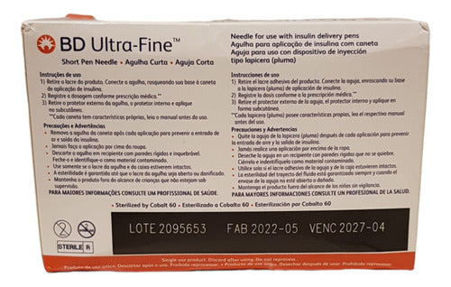 BD Ultra-Fine Insulin Needle 31G X 8mm (5/16") X 100 U 1