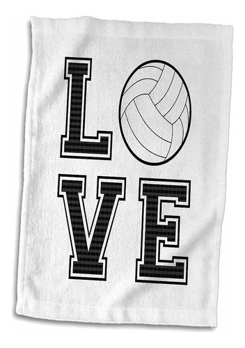 Impresión 3d Rosa De Love Volleyball Toalla De Mano, 15  X 2 0