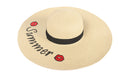 Las Oreiro Women's Straw Hat Wide Brim Summer Print 2