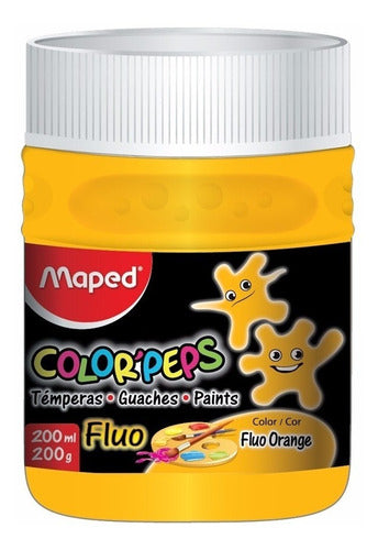 Maped School Tempera Color Peps Fluo Pot 200ml Garden 1