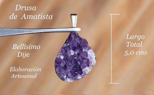 Nefer Joyas Drusa De Amatista Natural En Bruto Amatista Violeta Collar 4