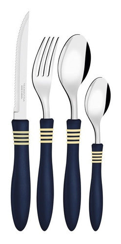 24-Piece Cor & Cor Tramontina Stainless Steel Cutlery Set Various Colors 11