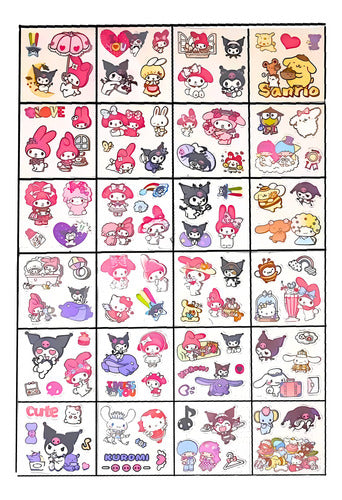 Stickers Adhesivos 96 Planchas Kuromi My Melody Cinnamorroll 1