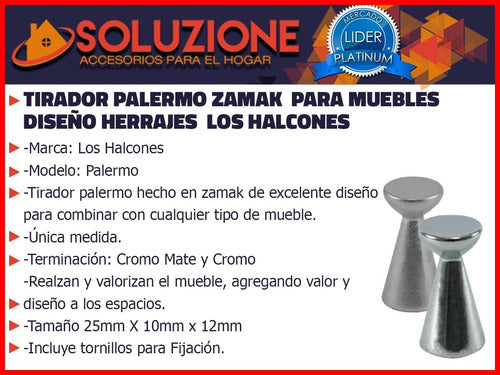 Tirador Palermo Metal Zamak Mueble Herraje X 30 Unidades 2