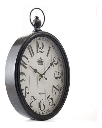 Musaoz Large Silent Metal Oval Wall Clock 1