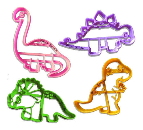 Misia Bonita 4x Dinosaur Cookie Cutters for Modeling Dough 0