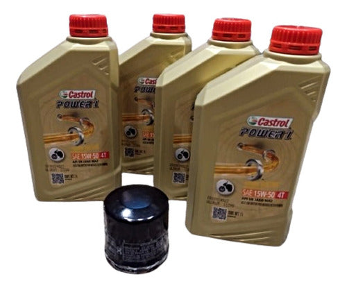 Castrol Service Honda Cbr600 4 Lts Power1 15w50 + Filtro 0