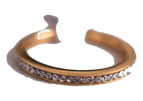 Matrioska Strass Surgical Gold Steel Ring Endless Size 0