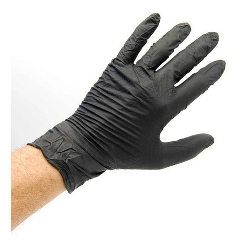 Semperguard Disposable Black Nitrile Gloves - 100 Units 1