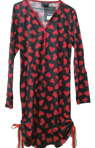 Long Sleeve Nightgown T XL - Pink Brand - Hearts 0