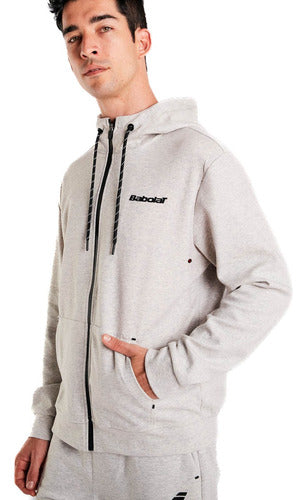 Babolat Campera Deportiva Babolat Hombre Jacket Hoodie Play Gris 2