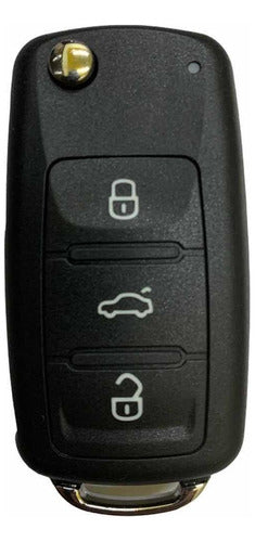 Keyfad Volkswagen Gol Trend, Fox, Suran Carcass + 3 Buttons Key LED Solid HU66 0