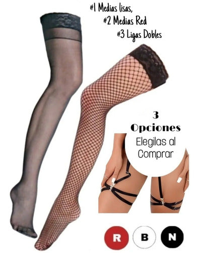Sexy Lace Lingerie Set: Bralette+Thong+Suspender Belt+Optional Stockings 3